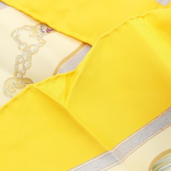 HERMES Authentic Yellow Silk Scarf